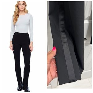 RON LEAl 100% Wool Black Satin Black Side Trousers Size 10.